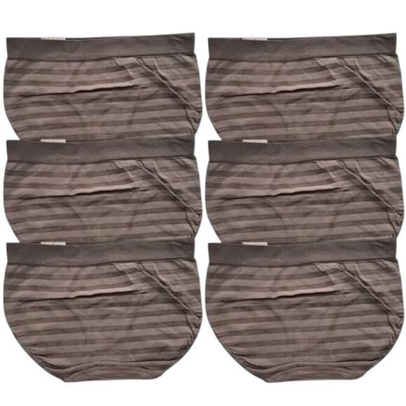 Lot 6 Jockey Brown Matte & Shine Seamsfree Hipster, US6 - Picture 3 of 8